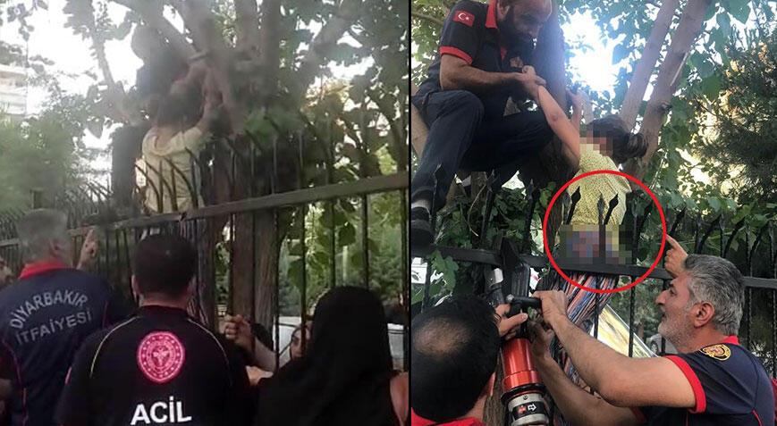 Ağaçtan korkulukların üzerine düşüp, kalçasına şiş saplandı!