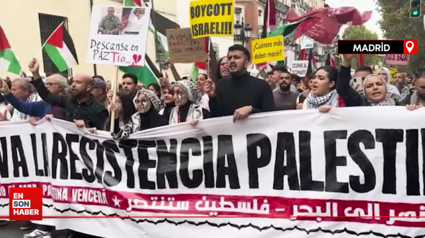 İspanya’da Filistin’e destek gösterisi düzenlendi