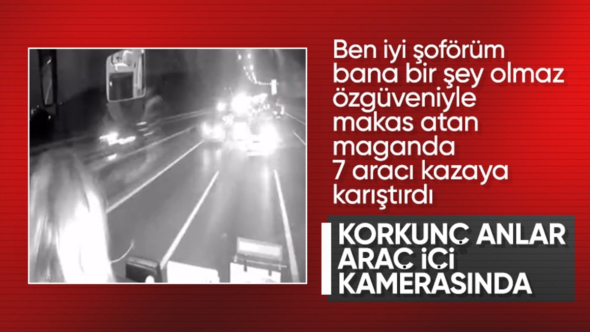 İstanbul’da makas atarak ilerledi! 7 araç kazaya karıştı