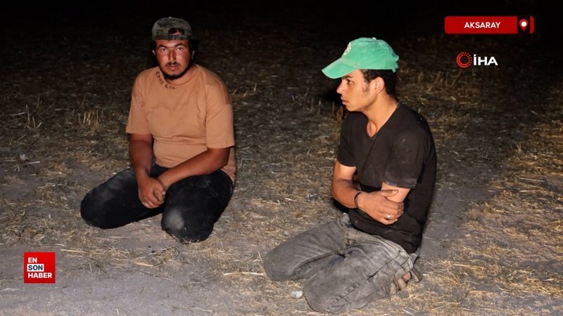 Aksaray’da kaçak göçmenler arpa tarlasında yakalandı