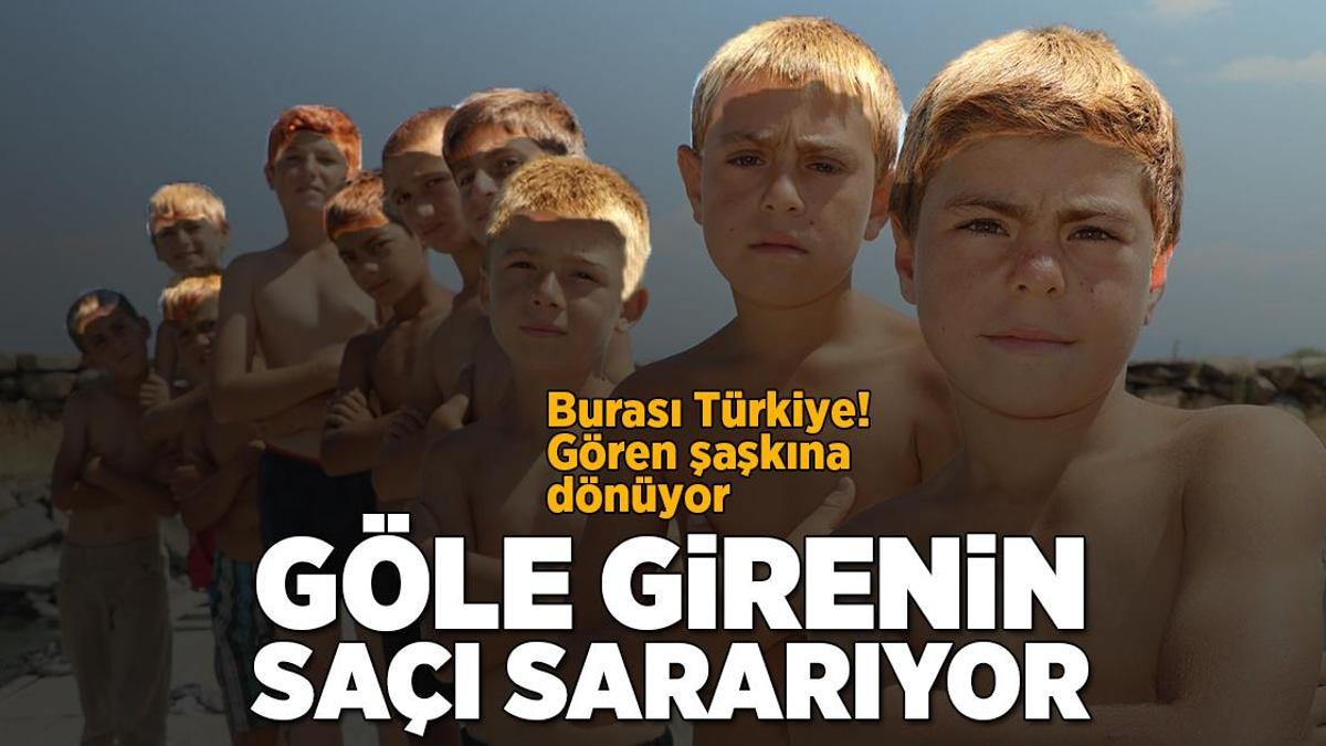 Burası Türkiye! Göle girenin saçı sararıyor