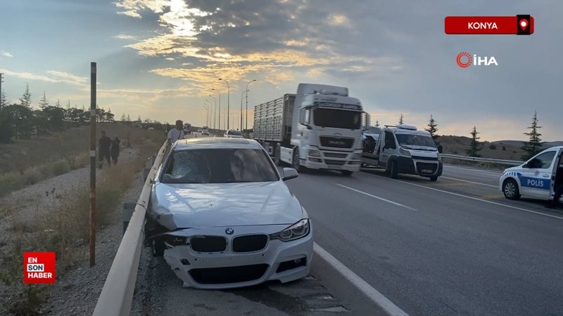 Konya’da kaza yaptığı aracının parçalarını toplayan sürücüye otomobil çarptı